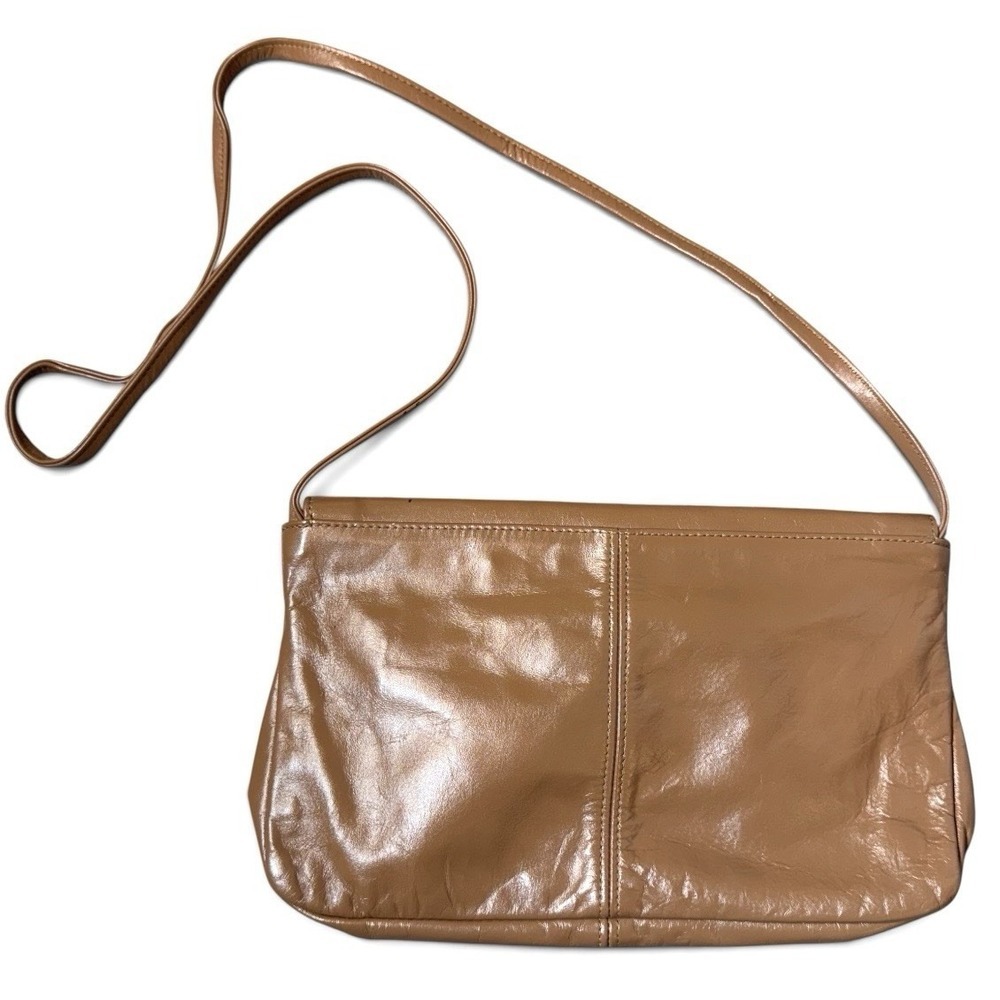 Vintage SAS Brown Leather Slouchy Flap Crossbody Shoulder Bag Purse USA Made Y2K - Picture 2 of 13